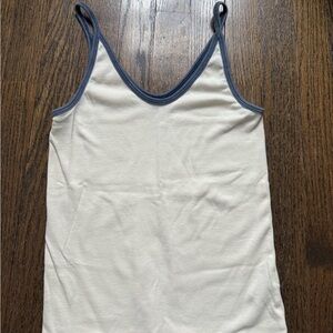 Universal Thread Cream Camisole with Blue Edging